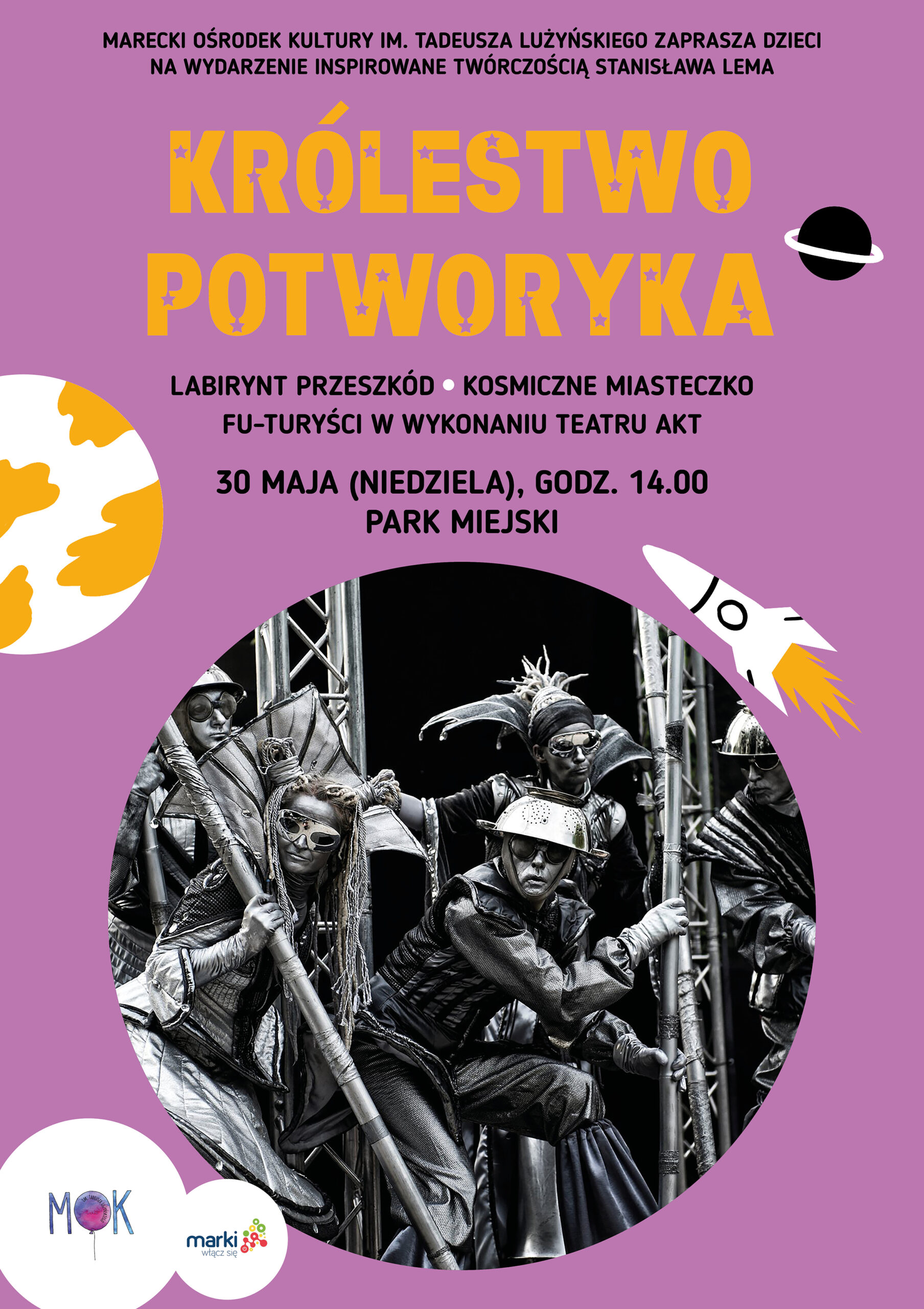 MOK w Markach zaprasza dzieci na wydarzenie inspirowane twórczością Stanisława Lema Królestwo Potworyka 30 maja o godzinie 14 w parku miejskim